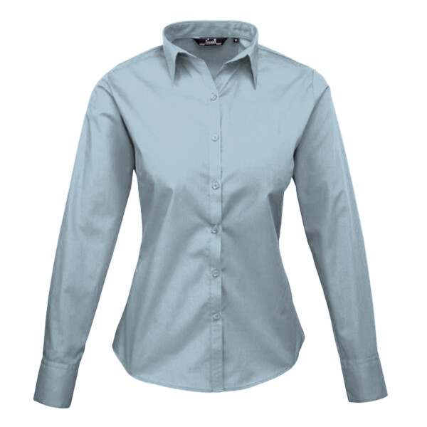 Premier Ladies Long Sleeve Poplin Blouse Thumbnail